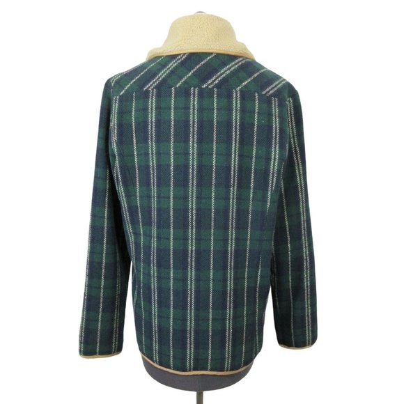 Kling green tartan plaid wool blend fur collar jacket - Picture 3 of 12